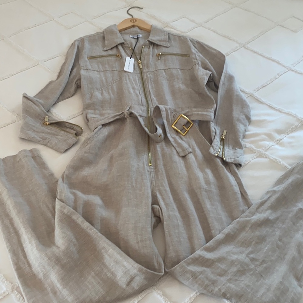 We Wore What Linen Utility Jumpsuit size M